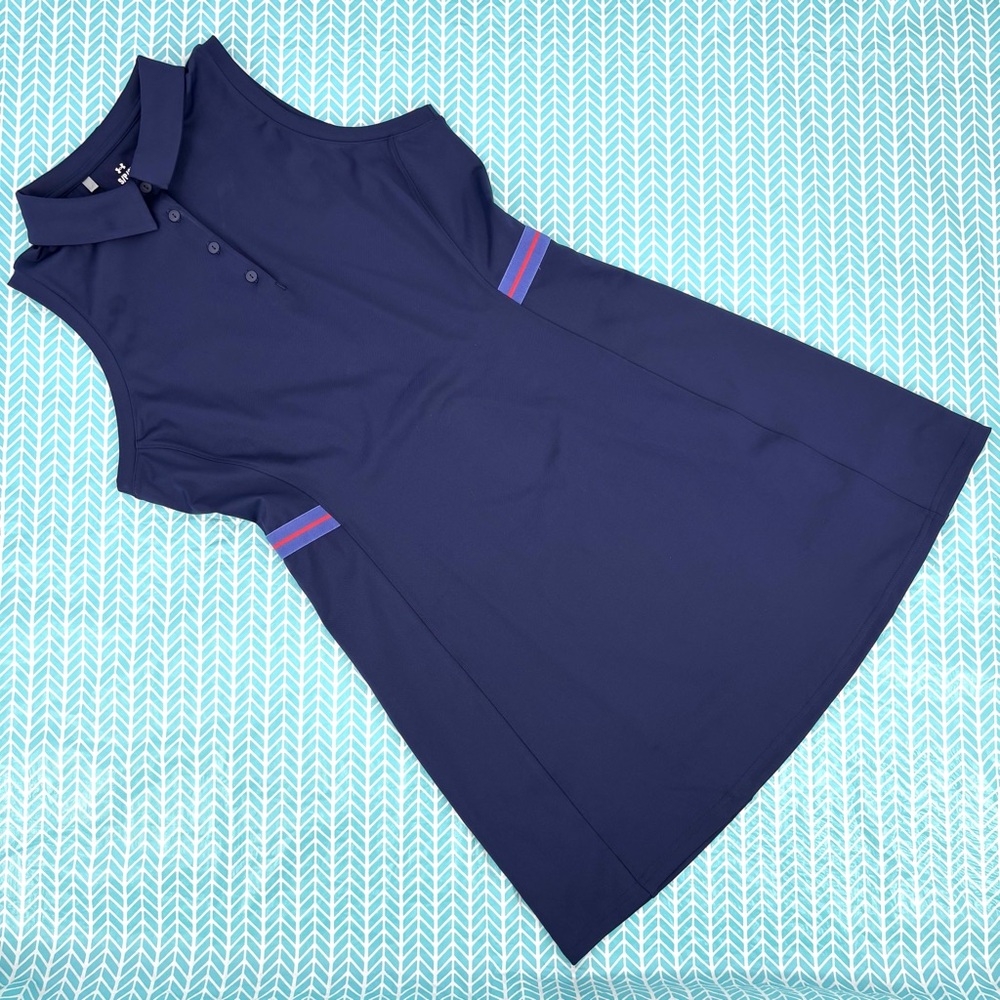 Under Armour NWT Navy Empower Sleeveless Polo Collar Fitted Golf Dress, Small